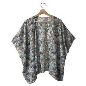 Band of Gypsies Kimono Cover Up Cardigan Size Small Medium Paisley Sheer Chiffon